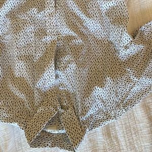 Men’s white button down - black tree print